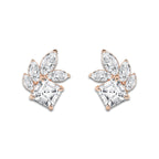 4 1/2 ctw Asscher and Marquise Lab Grown Diamond Stud Earrings 14K Rose Gold, E, VS1 | IGI Certified