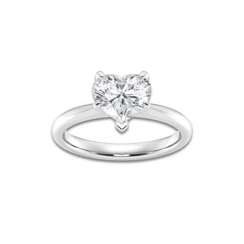 1.50 ctw Heart Lab-Grown Diamond Solitaire Engagement Ring in Platinum for Women | Colorless D, VVS1 Clarity, IGI Certified