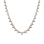 11 1/3 ctw Round Lab Grown Diamond Graduated Bib Necklace 14K Rose Gold, DE, VS1