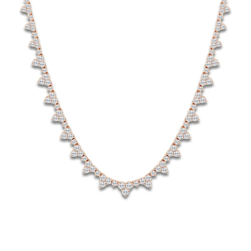11 1/3 ctw Round Lab Grown Diamond Graduated Bib Necklace 14K Rose Gold, DE, VS1