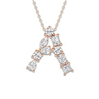 1 3/4 ctw Mosaic Multi-Shape Initial A Pendant 14K Rose Gold, DE, VS1