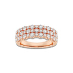 Chorus 1 1/4 ctw Round Lab Grown Diamond Triple Row Band 14K Rose Gold, DE, VS1