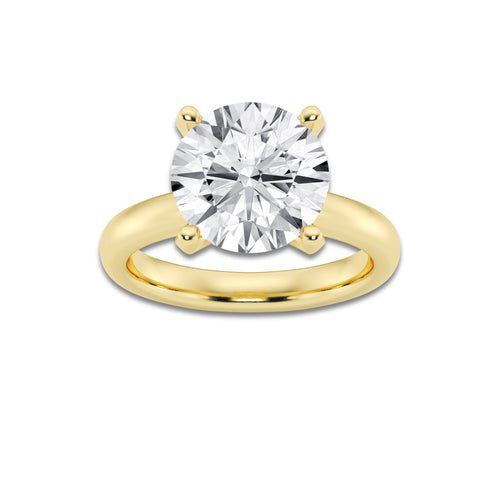5.00 ctw Round Lab-Grown Diamond Minimalist Engagement Ring in 14K Yellow Gold for Women | D Color, VVS1 Clarity, IGI Certified