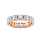 Bria 6 ctw Emerald Lab Grown Diamond Eternity Band With Side Stone Accents - 4.8mm Width 14K Rose Gold, DE, VS1