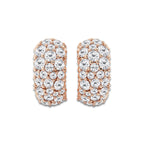 2 ctw Round Lab Grown Diamond Cluster Huggie Hoop Earrings 14K Rose Gold, DE, VS1