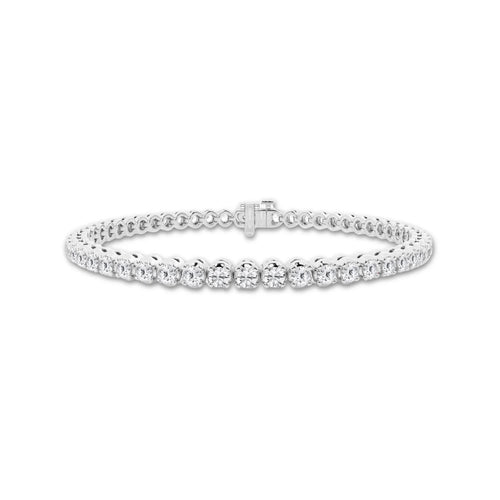 4 ctw Round Lab Grown Diamond Four-Prong Tennis Bracelet - 6 Inches Platinum, DE, VS1