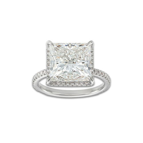 Barcelona Ring 18K White Gold, GH, VS2 | 10 ct Center