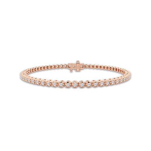 1 ctw Round Lab Grown Diamond Four-Prong Tennis Bracelet - 7.5 Inches 14K Rose Gold, DE, VS1
