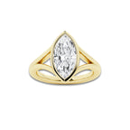 Emma 2 1/2 ctw Marquise Lab Grown Diamond Bezel Setting Solitaire Engagement Ring 14K Yellow Gold, D, VVS | IGI Certified, 2 1/2 ct Center