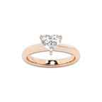 1.00 ctw Heart Lab-Grown Diamond Minimalist Engagement Ring in 14K Rose Gold for Women | E Color, VS1 Clarity, IGI Certified