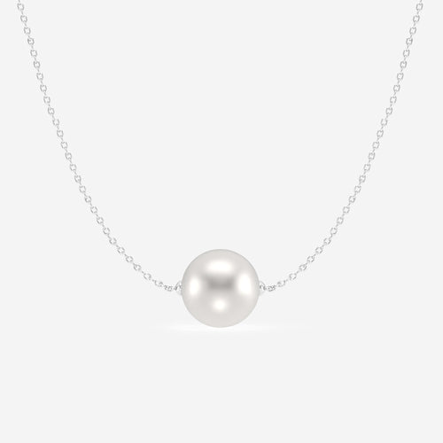 9.5 - 10.0 mm Cultured Freshwater Pearl Necklace 14K White Gold