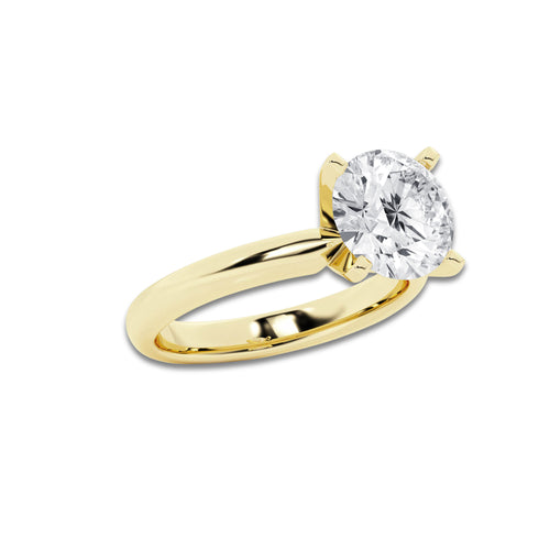 7.00 ctw Round Lab-Grown Diamond Minimalist Engagement Ring in 14K Yellow Gold for Women | E Color, VS1 Clarity, IGI Certified