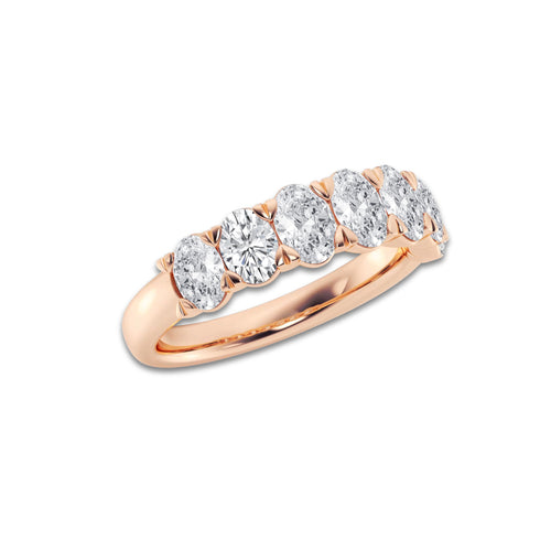 Deborah 2 ctw Oval Lab Grown Diamond Seven-Stone Anniversary Band 14K Rose Gold, DE, VS1