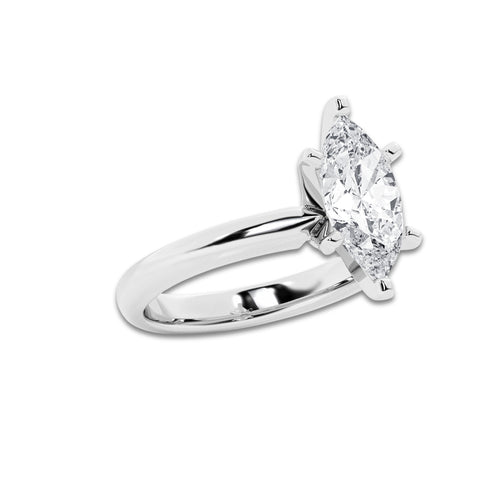 2.50 ctw Marquise Lab-Grown Diamond Minimalist Engagement Ring in Platinum for Women | D Color, VVS1 Clarity, IGI Certified