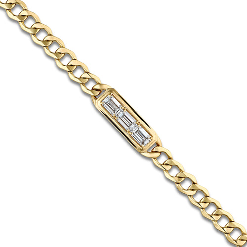3 ctw Emerald Lab Grown Diamond Bracelet - 7 Inches 14K Yellow Gold, E, VS1