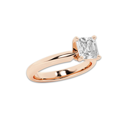 Elan 1 1/2 ctw Asscher Lab Grown Diamond Classic Solitaire Engagement Ring 14K Rose Gold, D, VVS | IGI Certified, 1 1/2 ct Center