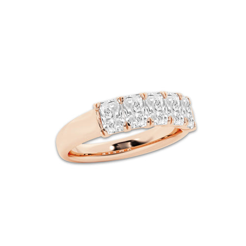 Gabriela 1 5/8 ctw Radiant Lab Grown Diamond Five-Stone Anniversary Band 14K Rose Gold, DE, VS1