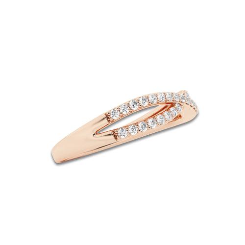 Marley 1/4 ctw Round Lab Grown Diamond Crossover Wedding Band 14K Rose Gold, DE, VS1