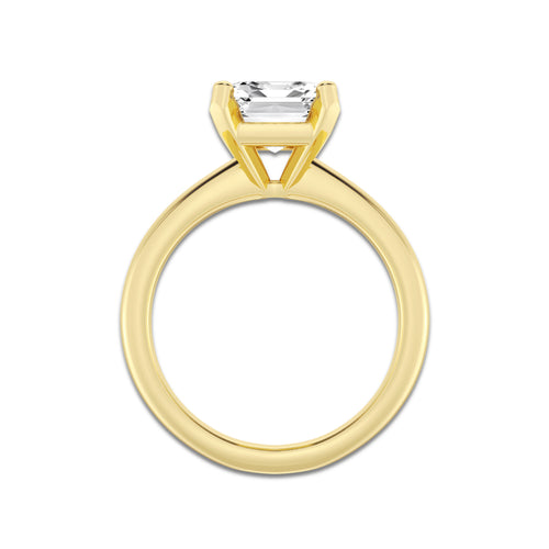 4.00 ctw Emerald Lab-Grown Diamond Minimalist Engagement Ring in 14K Yellow Gold for Women | E Color, VS1 Clarity, IGI Certified