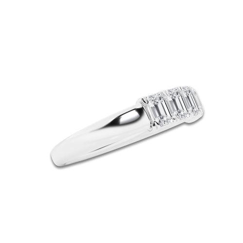 Holly 1 ctw Emerald Lab Grown Diamond Five-Stone Anniversary Band 14K White Gold, DE, VS1