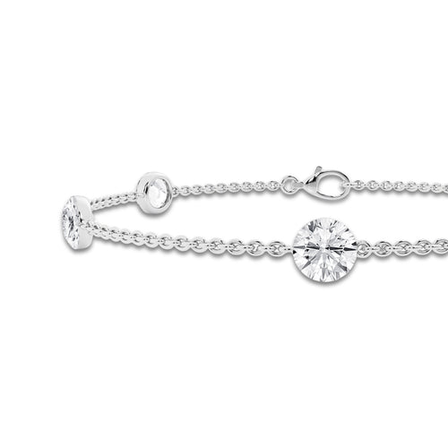 Boundless Station Bracelet 14K White Gold, E, VS1