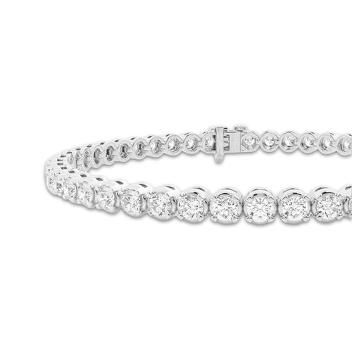 5 ctw Round Lab Grown Diamond Four-Prong Tennis Bracelet - 6 Inches Platinum, DE, VS1