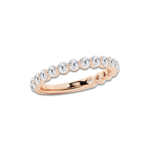 Dorothy 1 ctw Round Lab Grown Diamond Three Quarter Eternity Wedding Band 14K Rose Gold, DE, VS1