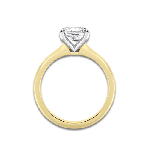 2.00 ctw Cushion Lab-Grown Diamond Solitaire Engagement Ring in 14K White Gold And Yellow Gold for Women | Colorless D, VVS1 Clarity, IGI Certified