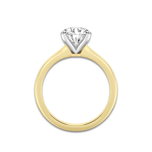 2.00 ctw Round Lab-Grown Diamond Solitaire Engagement Ring in 14K White Gold And Yellow Gold for Women | Colorless D, VVS1 Clarity, IGI Certified