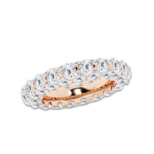 Leah 6 1/2 ctw Round Lab Grown Diamond Dome Eternity Band - 5mm Width 14K Rose Gold, DE, VS1