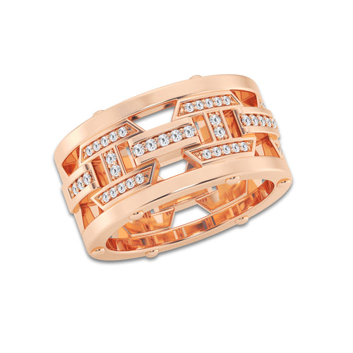 1/3 ctw Round Lab Grown Diamond Mariner Wedding Band 14K Rose Gold, DE, VS1