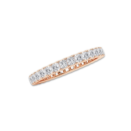 Paula 1 ctw Princess Lab Grown Diamond Eternity Band - 2.2mm Width 14K Rose Gold, DE, VS1