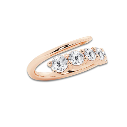 Quartet 1 1/2 ctw Round Lab Grown Diamond Open Twist Band 14K Rose Gold, DE, VS1