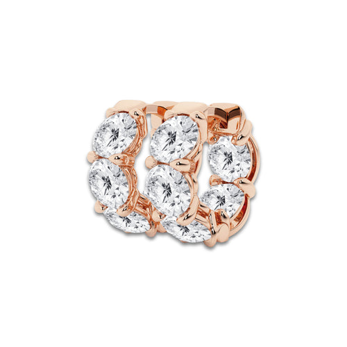 10 ctw Round Lab Grown Diamond Huggie Hoop Earrings 18K Rose Gold, E, VS1