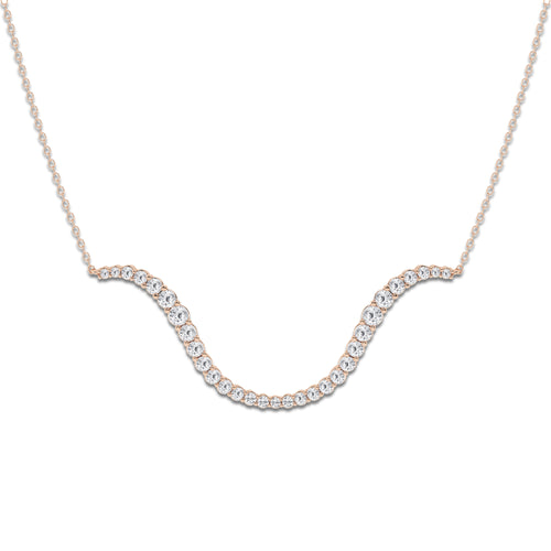 1 1/4 ctw Curve River Necklace 14K Rose Gold, E, VS1