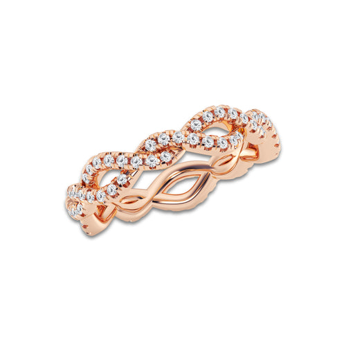 Blanca 1/2 ctw Round Lab Grown Diamond Infinity Twist Eternity Band - 4.2mm Width 14K Rose Gold, DE, VS1