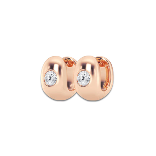 1 1/2 ctw Round Lab Grown Diamond Single Stone Hoop Earrings 14K Rose Gold, E, VS1