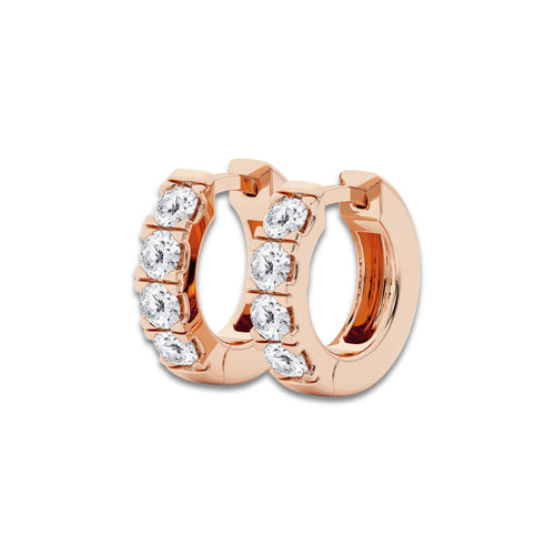 1 ctw Round Lab Grown Diamond Hoop Earrings 14K Rose Gold, E, VS1