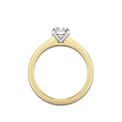 1.00 ctw Emerald Lab-Grown Diamond Solitaire Engagement Ring in 14K White Gold And Yellow Gold for Women | Colorless D, VVS1 Clarity, IGI Certified