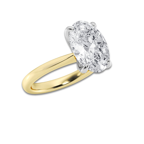 5.00 ctw Oval Lab-Grown Diamond Solitaire Engagement Ring in 14K White Gold And Yellow Gold for Women | Colorless D, VVS1 Clarity, IGI Certified
