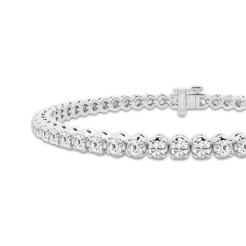 4 ctw Round Lab Grown Diamond Four-Prong Tennis Bracelet - 6 Inches Platinum, DE, VS1