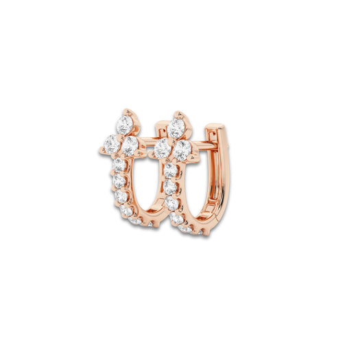 näas Romancing 1/2 ctw Round Lab Grown Diamond Huggie Hoop Earrings 14K Rose Gold, DE, VS1
