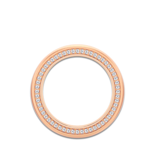 2/3 ctw Round Lab Grown Diamond 4mm Domed Satin Finish Eternity Band 14K Rose Gold, F, VS2