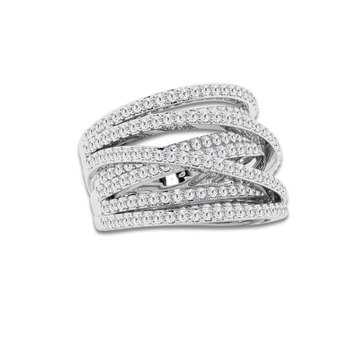 2 1/2 ctw Round Lab Grown Diamond Abstract Crossover Wide Band Platinum, DE, VS1