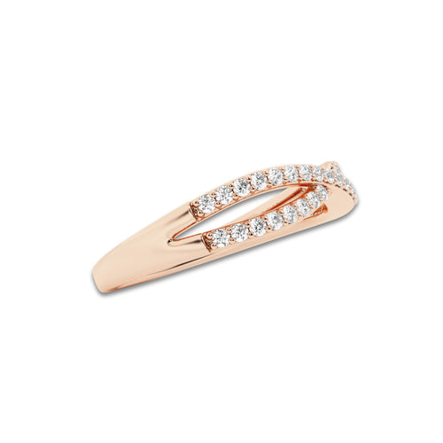 Marley 1/4 ctw Round Lab Grown Diamond Crossover Wedding Band 14K Rose Gold, DE, VS1