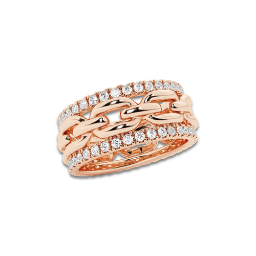Cadence 1 ctw Round Lab Grown Diamond Link Band 14K Rose Gold, DE, VS1
