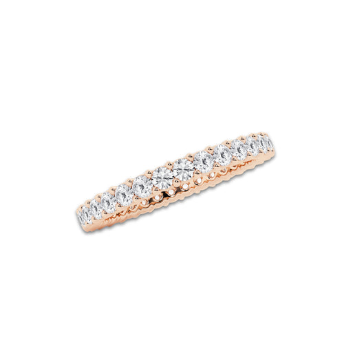 Paris 1 ctw Shared Prong Round Lab Grown Diamond Eternity Band - 2.1mm Width 14K Rose Gold, DE, VS1