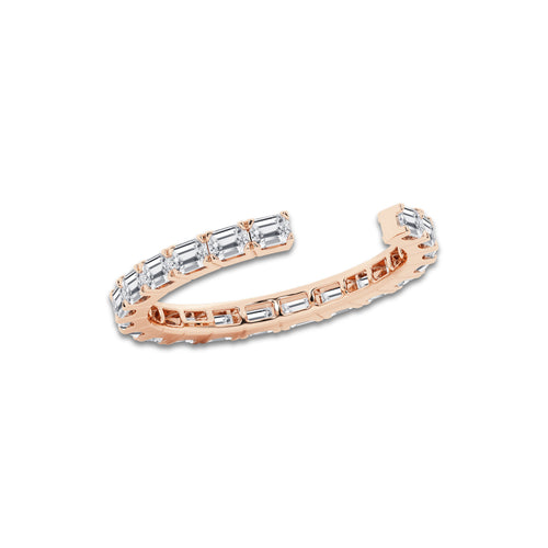 Nola 1 ctw Emerald Lab Grown Diamond East-West Nesting Eternity Wedding Band 14K Rose Gold, DE, VS1