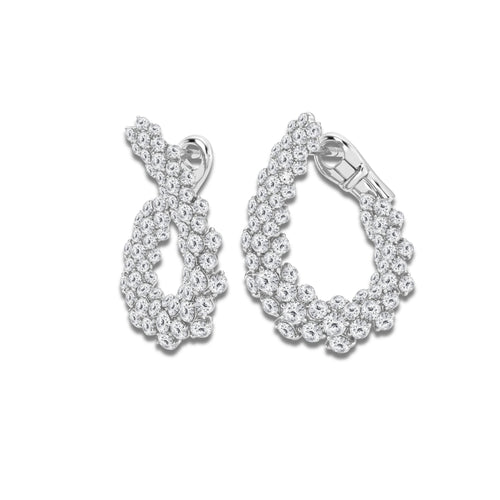 2 7/8 ctw Round Lab Grown Diamond Earrings 18K White Gold, DE, VS1