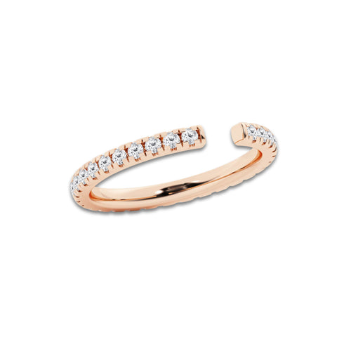 Chelsea 5/8 ctw Round Lab Grown Diamond French Pave Nesting Wedding Band 14K Rose Gold, DE, VS1